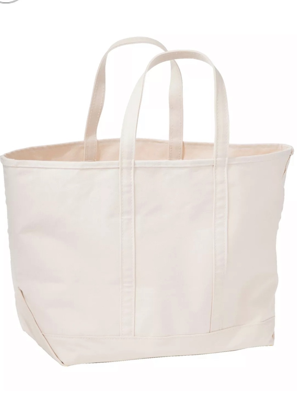 L.L.Bean Boat and Tote, Open-Top (Medium) Cream Canvas Tote